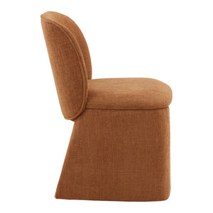 Karina Living Kurt Dining Chair in Terracotta – Modern Two-Tone Basketweave Fabric for Stylish Everyday Comfort DOV34039-TERR