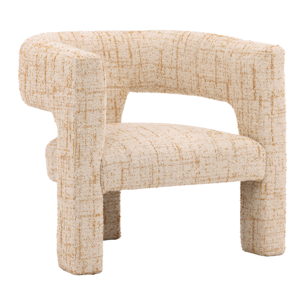 Dovetail Bowie Occasional Chair Ginger Sonoma Ginger Tweed Fabric and Select Hardwood Frame DOV34049-GING