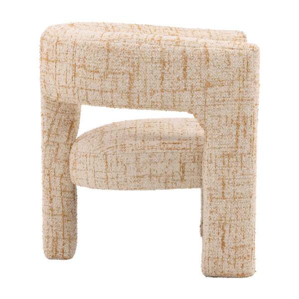 Dovetail Bowie Occasional Chair Ginger Sonoma Ginger Tweed Fabric and Select Hardwood Frame DOV34049-GING
