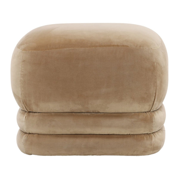 Karina Living Maeva Ottoman Camel - Elegant Velvet Accent for Living Room, Bedroom, or Entryway Comfort & Style DOV34054-CAML