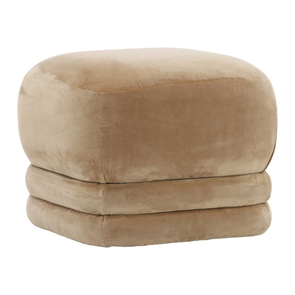 Karina Living Maeva Ottoman Camel - Elegant Velvet Accent for Living Room, Bedroom, or Entryway Comfort & Style DOV34054-CAML