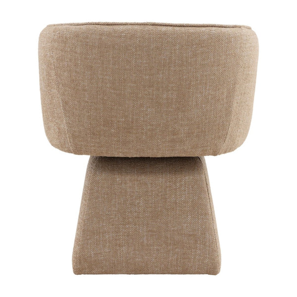 Karina Living Jonie Swivel Chair in Warm Camel Basketweave - Elegant Comfort for Dining or Living Spaces DOV34059-CAML