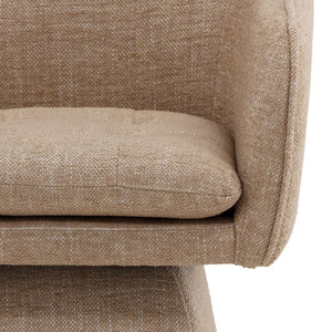 Karina Living Jonie Swivel Chair in Warm Camel Basketweave - Elegant Comfort for Dining or Living Spaces DOV34059-CAML