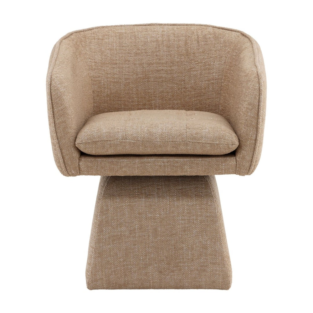 Karina Living Jonie Swivel Chair in Warm Camel Basketweave - Elegant Comfort for Dining or Living Spaces DOV34059-CAML