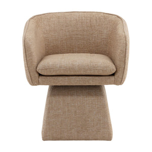 Karina Living Jonie Swivel Chair in Warm Camel Basketweave - Elegant Comfort for Dining or Living Spaces DOV34059-CAML
