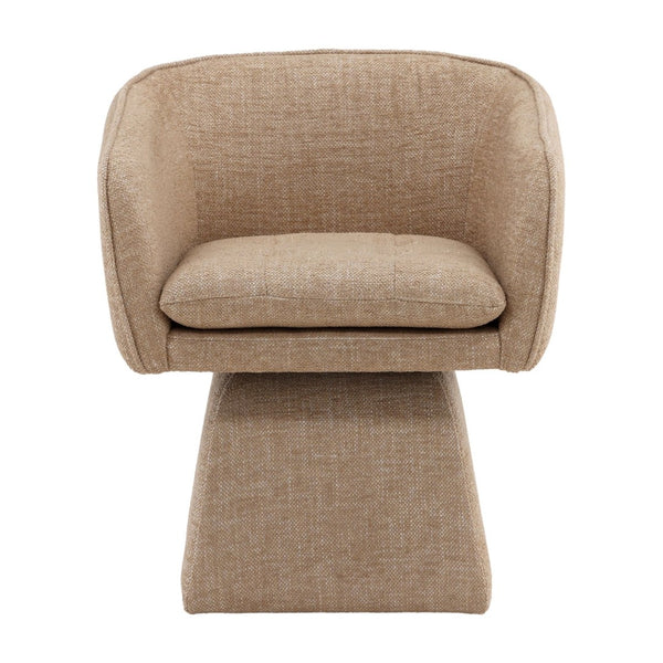 Karina Living Jonie Swivel Chair in Warm Camel Basketweave - Elegant Comfort for Dining or Living Spaces DOV34059-CAML