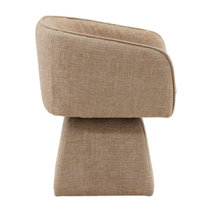 Karina Living Jonie Swivel Chair in Warm Camel Basketweave - Elegant Comfort for Dining or Living Spaces DOV34059-CAML