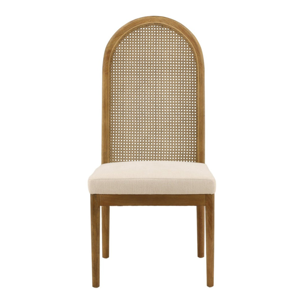 Karina Living Thoreau Dining Chair in Oatmeal - Modern Comfort, Sturdy Rubberwood Frame & Woven Cane Back Design DOV34060-OATM