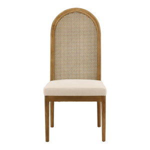 Karina Living Thoreau Dining Chair in Oatmeal - Modern Comfort, Sturdy Rubberwood Frame & Woven Cane Back Design DOV34060-OATM