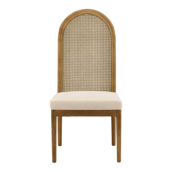 Karina Living Thoreau Dining Chair in Oatmeal - Modern Comfort, Sturdy Rubberwood Frame & Woven Cane Back Design DOV34060-OATM