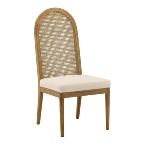 Karina Living Thoreau Dining Chair in Oatmeal - Modern Comfort, Sturdy Rubberwood Frame & Woven Cane Back Design DOV34060-OATM