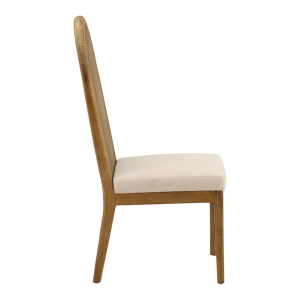 Karina Living Thoreau Dining Chair in Oatmeal - Modern Comfort, Sturdy Rubberwood Frame & Woven Cane Back Design DOV34060-OATM