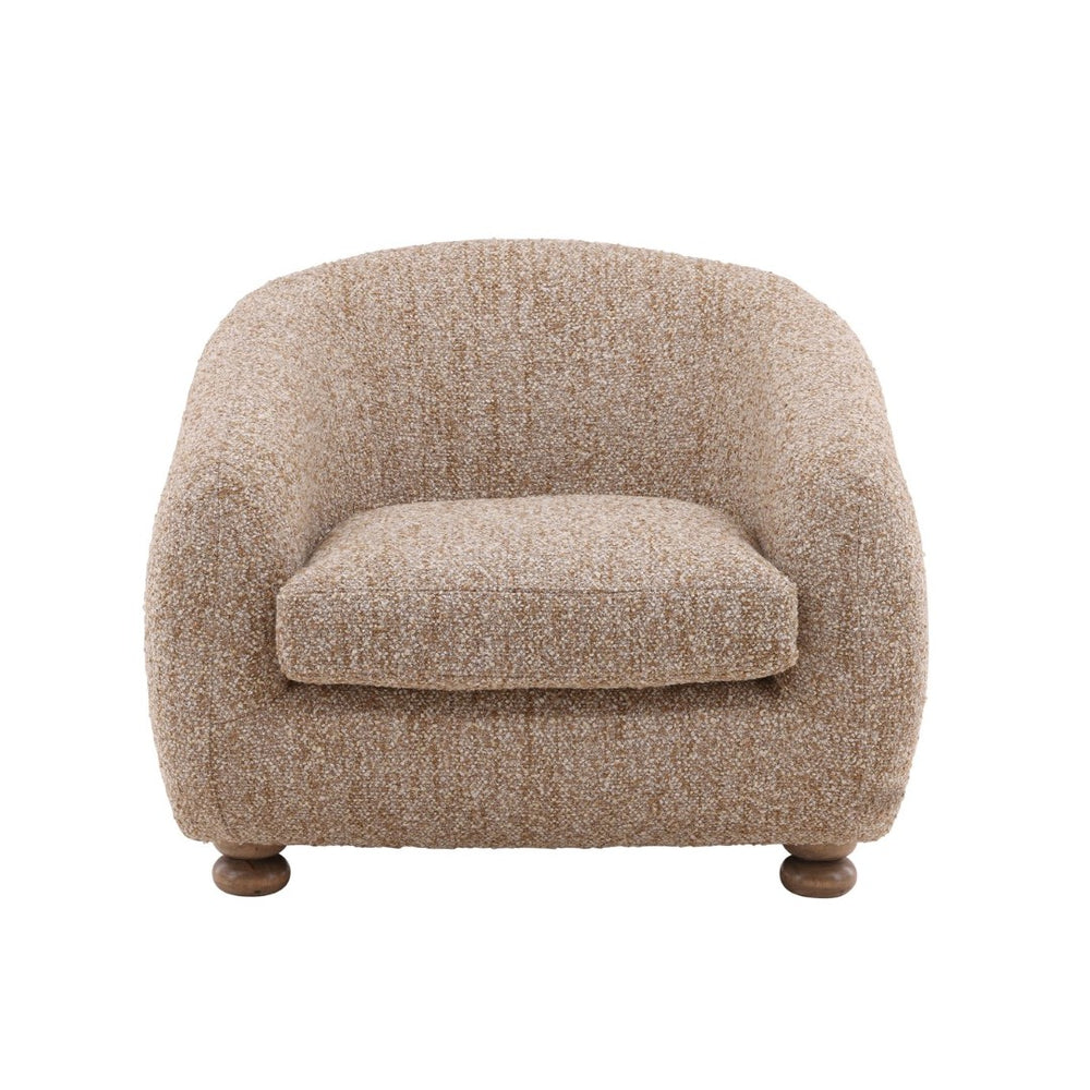 Karina Living Peggy Occasional Chair in Multi-Tone Boucle – Stylish Comfort with Rubberwood Legs for Any Space DOV34062-BRWN