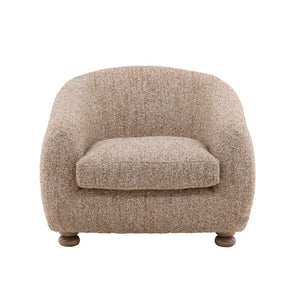 Karina Living Peggy Occasional Chair in Multi-Tone Boucle – Stylish Comfort with Rubberwood Legs for Any Space DOV34062-BRWN