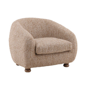 Karina Living Peggy Occasional Chair in Multi-Tone Boucle – Stylish Comfort with Rubberwood Legs for Any Space DOV34062-BRWN