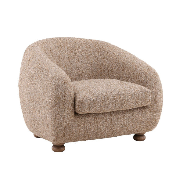 Karina Living Peggy Occasional Chair in Multi-Tone Boucle – Stylish Comfort with Rubberwood Legs for Any Space DOV34062-BRWN