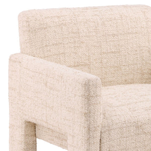Karina Living Barnett Dining Chair in Cream - Elegant Tweed Upholstery, Stain-Resistant, Modern Sonoma Fog Finish DOV34065-CREM