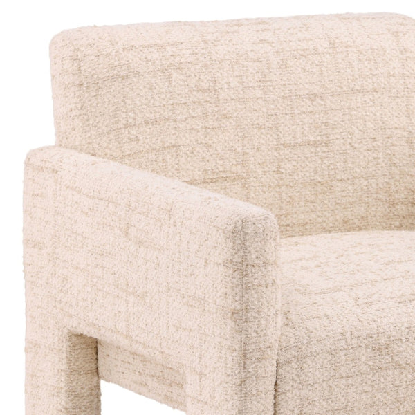 Karina Living Barnett Dining Chair in Cream - Elegant Tweed Upholstery, Stain-Resistant, Modern Sonoma Fog Finish DOV34065-CREM