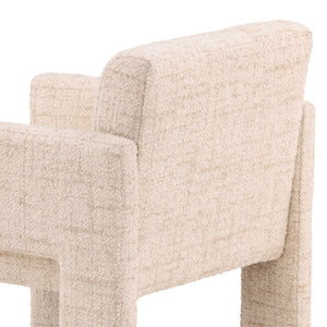 Karina Living Barnett Dining Chair in Cream - Elegant Tweed Upholstery, Stain-Resistant, Modern Sonoma Fog Finish DOV34065-CREM
