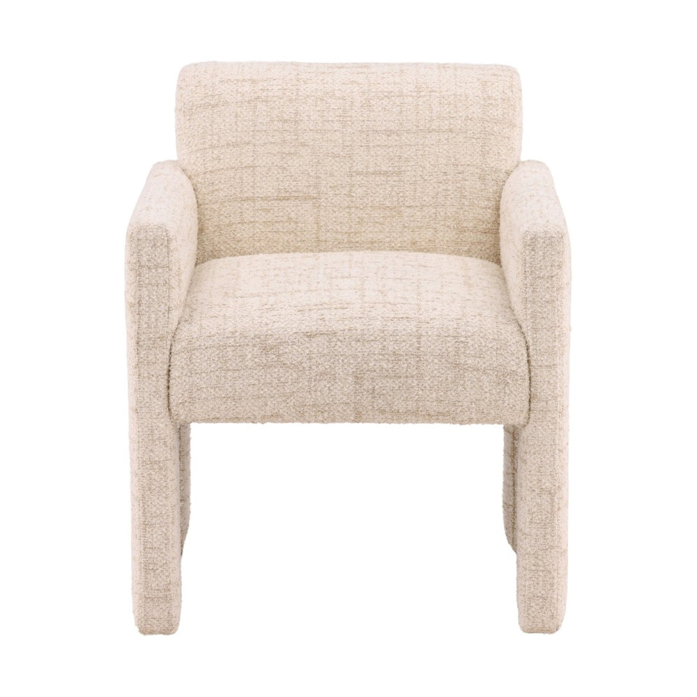 Karina Living Barnett Dining Chair in Cream - Elegant Tweed Upholstery, Stain-Resistant, Modern Sonoma Fog Finish DOV34065-CREM