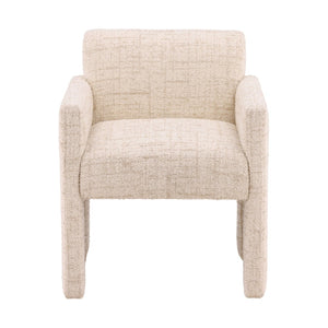 Karina Living Barnett Dining Chair in Cream - Elegant Tweed Upholstery, Stain-Resistant, Modern Sonoma Fog Finish DOV34065-CREM