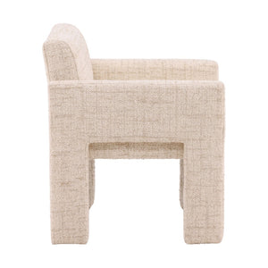 Karina Living Barnett Dining Chair in Cream - Elegant Tweed Upholstery, Stain-Resistant, Modern Sonoma Fog Finish DOV34065-CREM