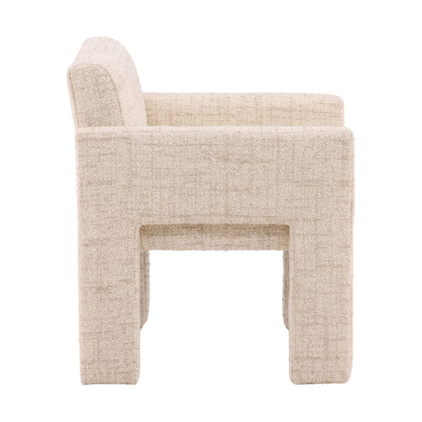 Karina Living Barnett Dining Chair in Cream - Elegant Tweed Upholstery, Stain-Resistant, Modern Sonoma Fog Finish DOV34065-CREM