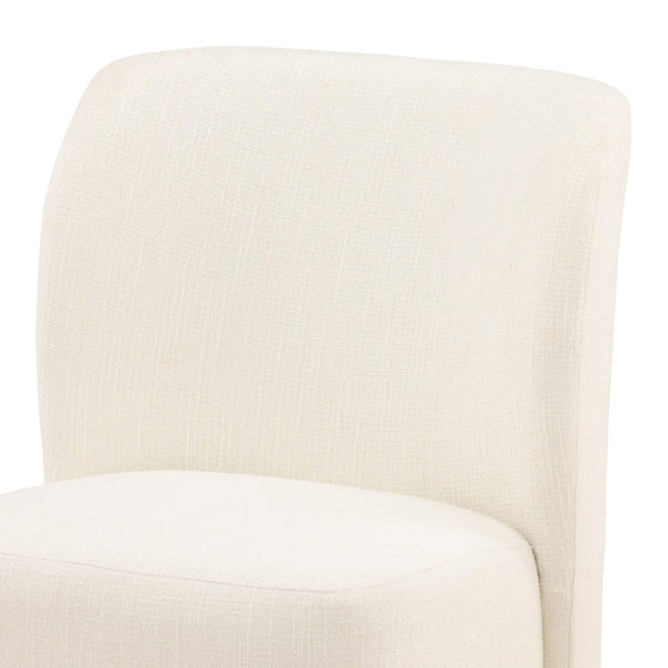 Karina Living Saoirse Dining Chair - Luxurious Field Cream Tweed, Mobile Casters, Timeless Comfort for Every Home DOV34066-CREM