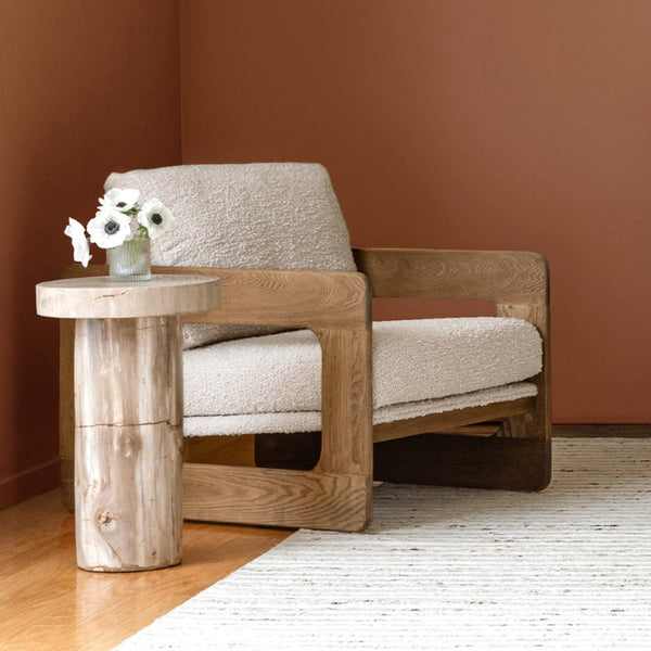 Karina Living Malia Occasional Chair: Cozy Boucle Upholstery & Sturdy Birch Frame for Modern Living Spaces DOV34071-BRCH
