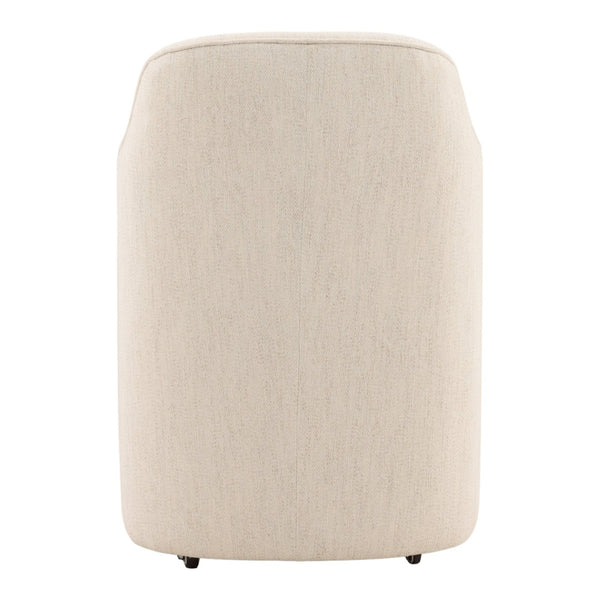 Karina Living Londyn Dining Chair in Avalon Cream - Stylish, Comfortable, and Mobile Seating for Modern Dining Spaces DOV34072-CREM