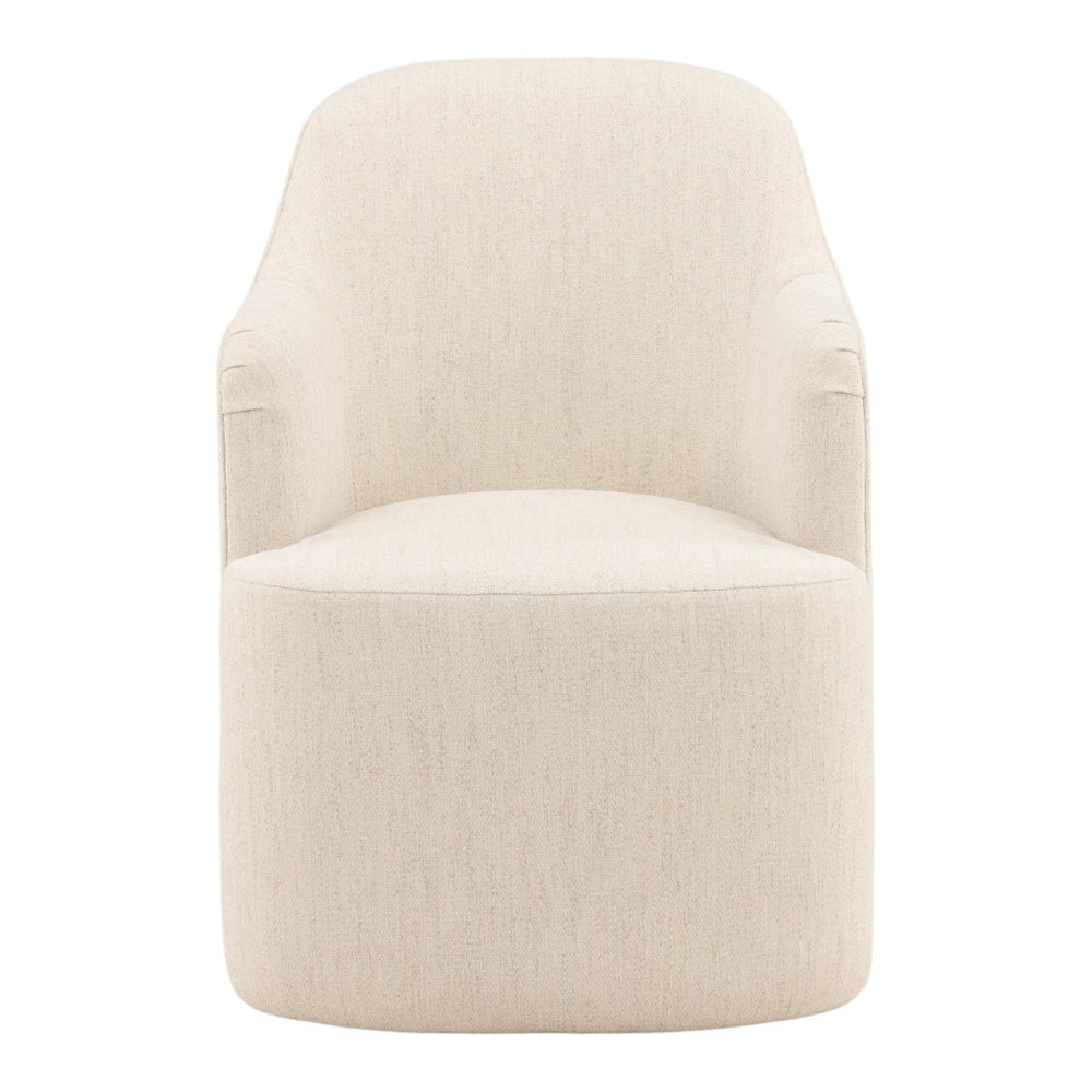Karina Living Londyn Dining Chair in Avalon Cream - Stylish, Comfortable, and Mobile Seating for Modern Dining Spaces DOV34072-CREM