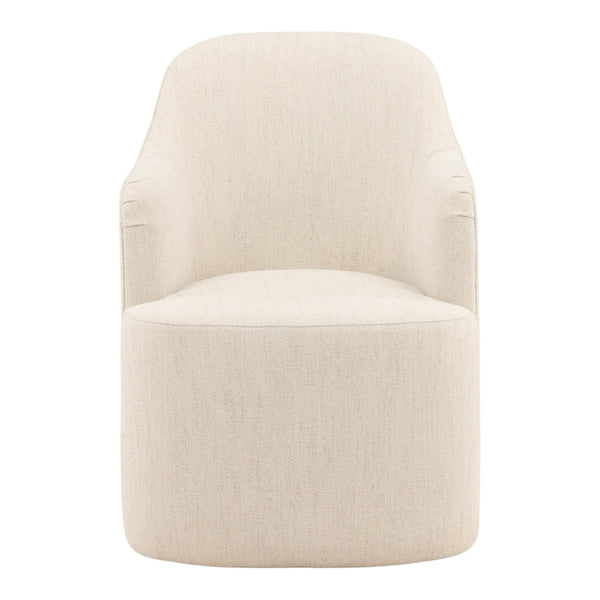Karina Living Londyn Dining Chair in Avalon Cream - Stylish, Comfortable, and Mobile Seating for Modern Dining Spaces DOV34072-CREM