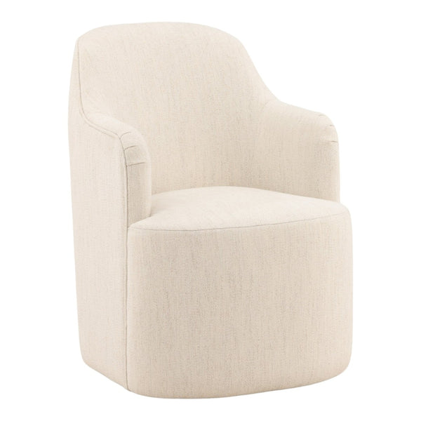 Karina Living Londyn Dining Chair in Avalon Cream - Stylish, Comfortable, and Mobile Seating for Modern Dining Spaces DOV34072-CREM