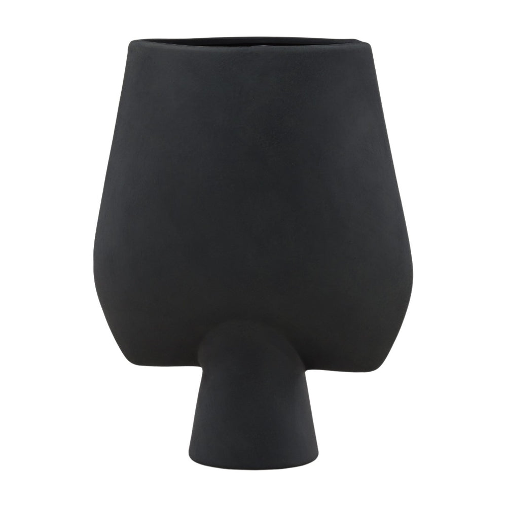 Karina Living Fianna Vase - Elegant Matte Black Terracotta Decorative Piece for Modern & Classic Home Interiors DOV36041-BLCK