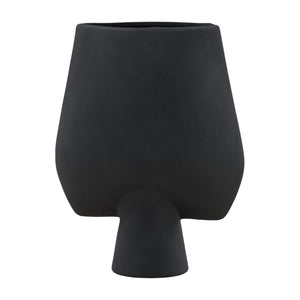 Karina Living Fianna Vase - Elegant Matte Black Terracotta Decorative Piece for Modern & Classic Home Interiors DOV36041-BLCK