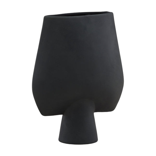Karina Living Fianna Vase - Elegant Matte Black Terracotta Decorative Piece for Modern & Classic Home Interiors DOV36041-BLCK