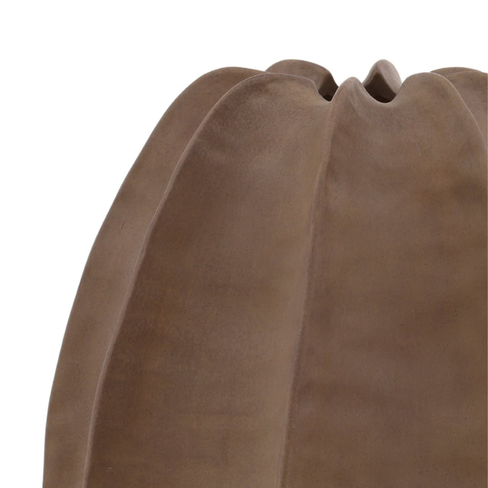 Karina Living Elm Terracotta Vase - Light Brown Sculpture for Dried Botanicals, Modern Rustic Accent Decor DOV36045-LTBR