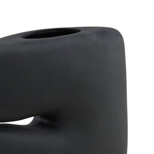 Karina Living Niamh Vase Black - Modern Terracotta Design, Matte Finish, Perfect for Flowers & Home Decor Accent DOV36047-BLCK