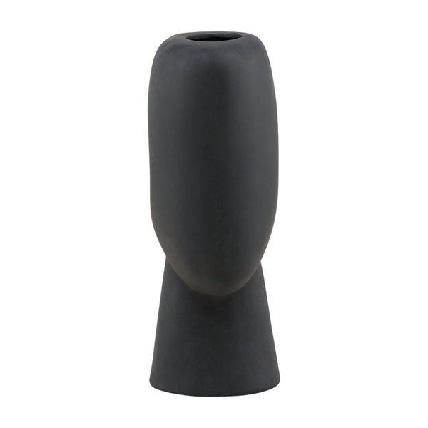 Karina Living Niamh Vase Black - Modern Terracotta Design, Matte Finish, Perfect for Flowers & Home Decor Accent DOV36047-BLCK