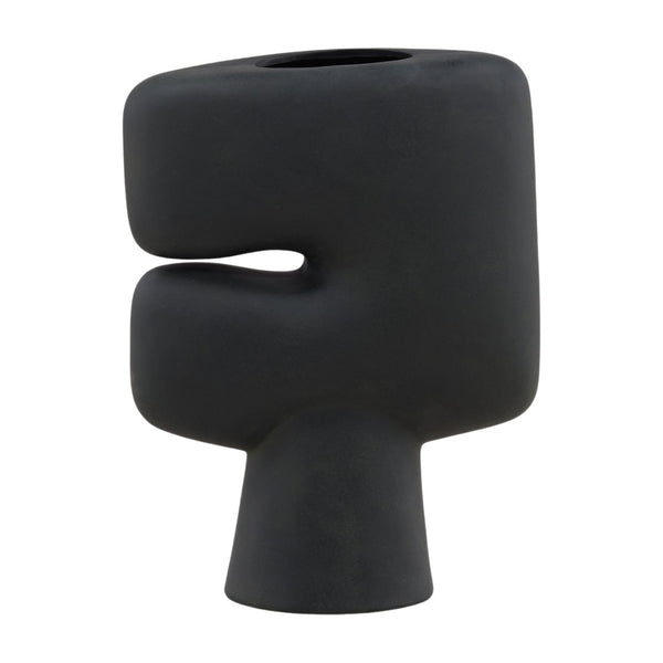 Karina Living Niamh Vase Black - Modern Terracotta Design, Matte Finish, Perfect for Flowers & Home Decor Accent DOV36047-BLCK
