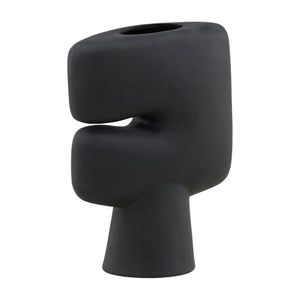 Karina Living Niamh Vase Black - Modern Terracotta Design, Matte Finish, Perfect for Flowers & Home Decor Accent DOV36047-BLCK