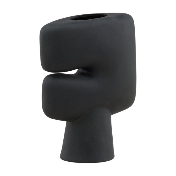 Karina Living Niamh Vase Black - Modern Terracotta Design, Matte Finish, Perfect for Flowers & Home Decor Accent DOV36047-BLCK