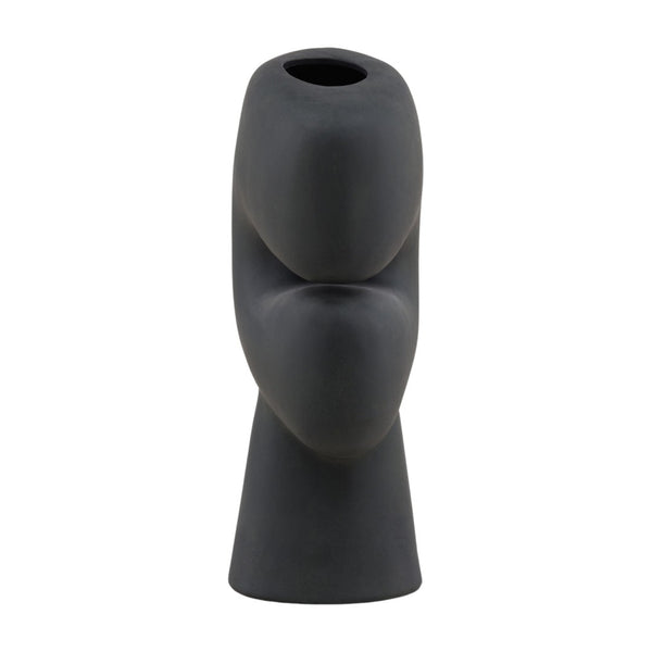 Karina Living Niamh Vase Black - Modern Terracotta Design, Matte Finish, Perfect for Flowers & Home Decor Accent DOV36047-BLCK