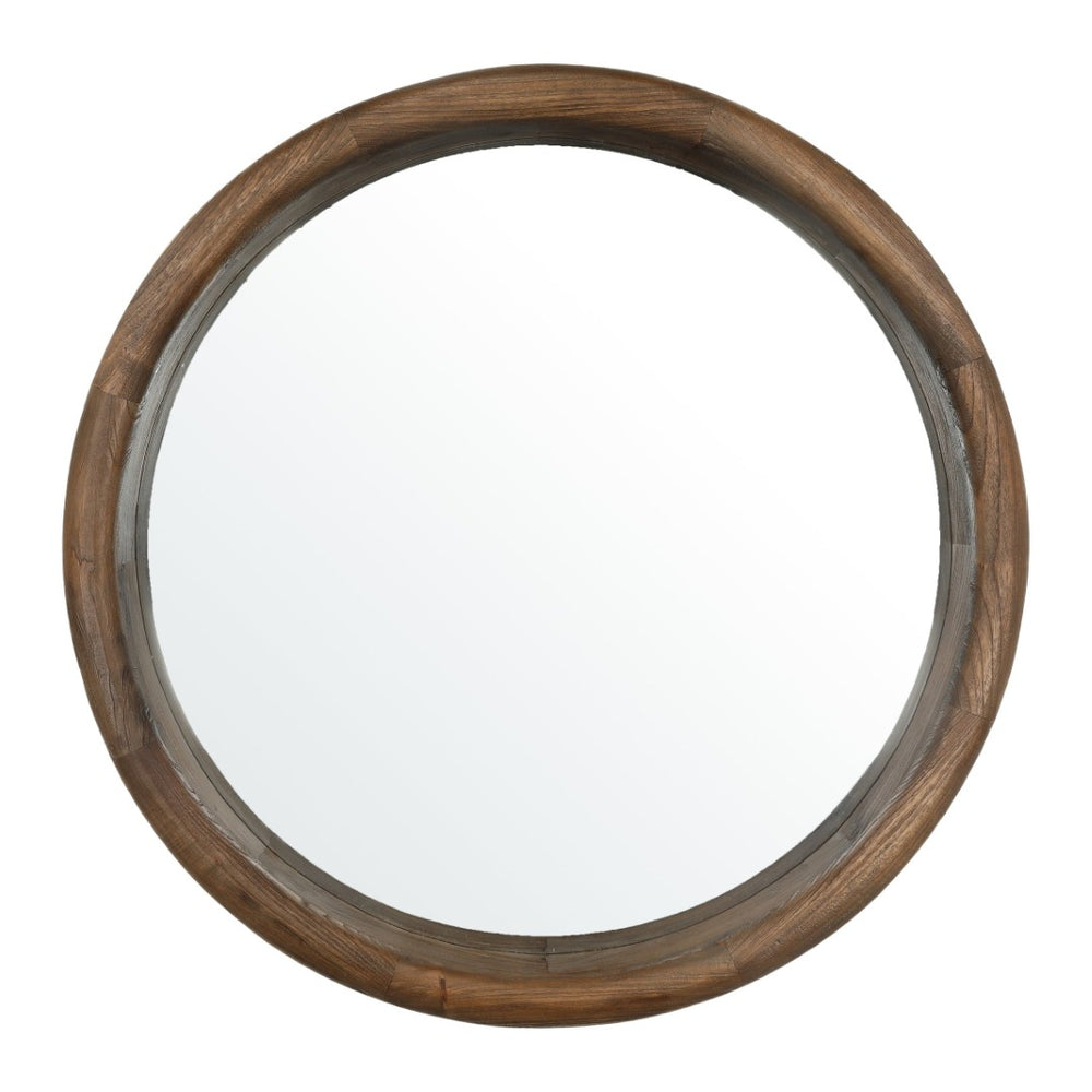 Karina Living Vanessa Mirror - Timeless Brown Wall Decor in Solid Mindi Wood, Perfect for Entryways & Living Rooms DOV37002-BRWN
