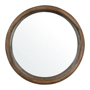 Karina Living Vanessa Mirror - Timeless Brown Wall Decor in Solid Mindi Wood, Perfect for Entryways & Living Rooms DOV37002-BRWN