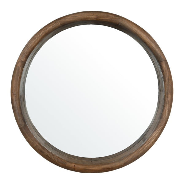 Karina Living Vanessa Mirror - Timeless Brown Wall Decor in Solid Mindi Wood, Perfect for Entryways & Living Rooms DOV37002-BRWN