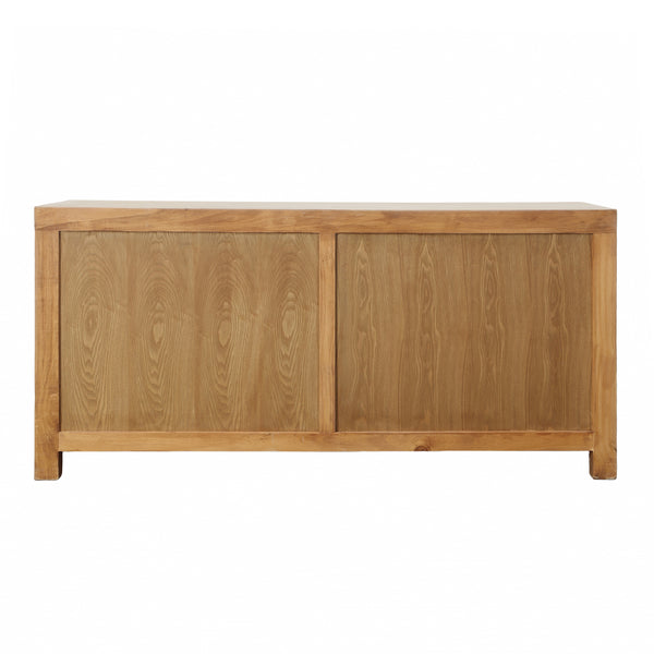 Dovetail Devina Sideboard Lt Warm Wash 4-Door Light Warm Wash Sealed Finish Reclaimed Pine Wood DOV38078-LTWW-4D