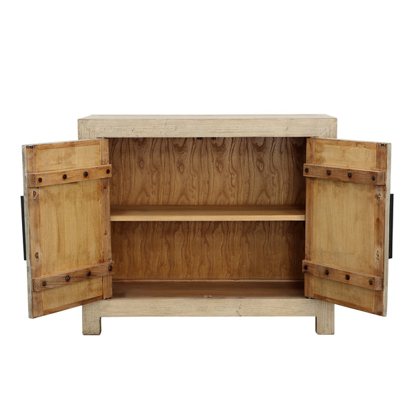 Dovetail Merwin Sideboard Light and Natural Warm Wash Finish Reclaimed Pine Wood DOV38084
