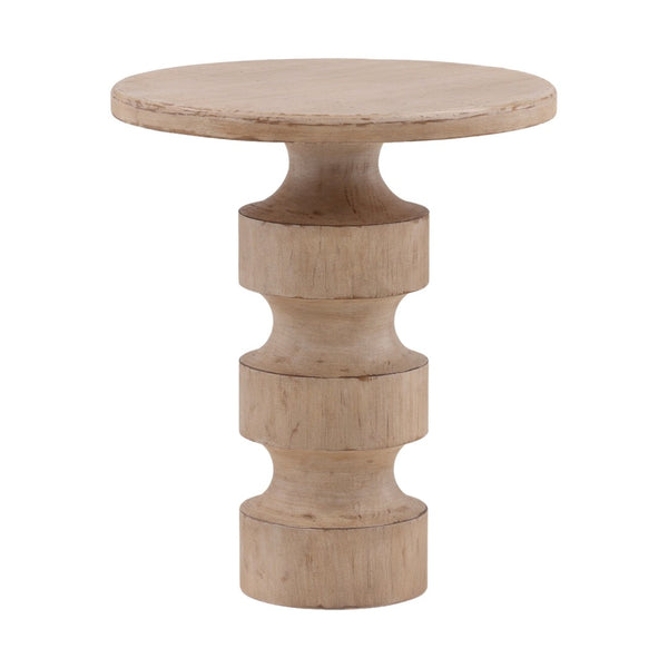 Karina Living Taryn End Table in Light Warm Wash - Rustic Reclaimed Pine Design for Versatile Living Spaces DOV38123-LTWW
