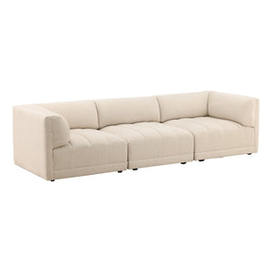 Karina Living Magda Sofa Oatmeal - Elegant Two-Tone Basketweave Upholstery for Timeless Living Room Comfort DOV39004-OATM